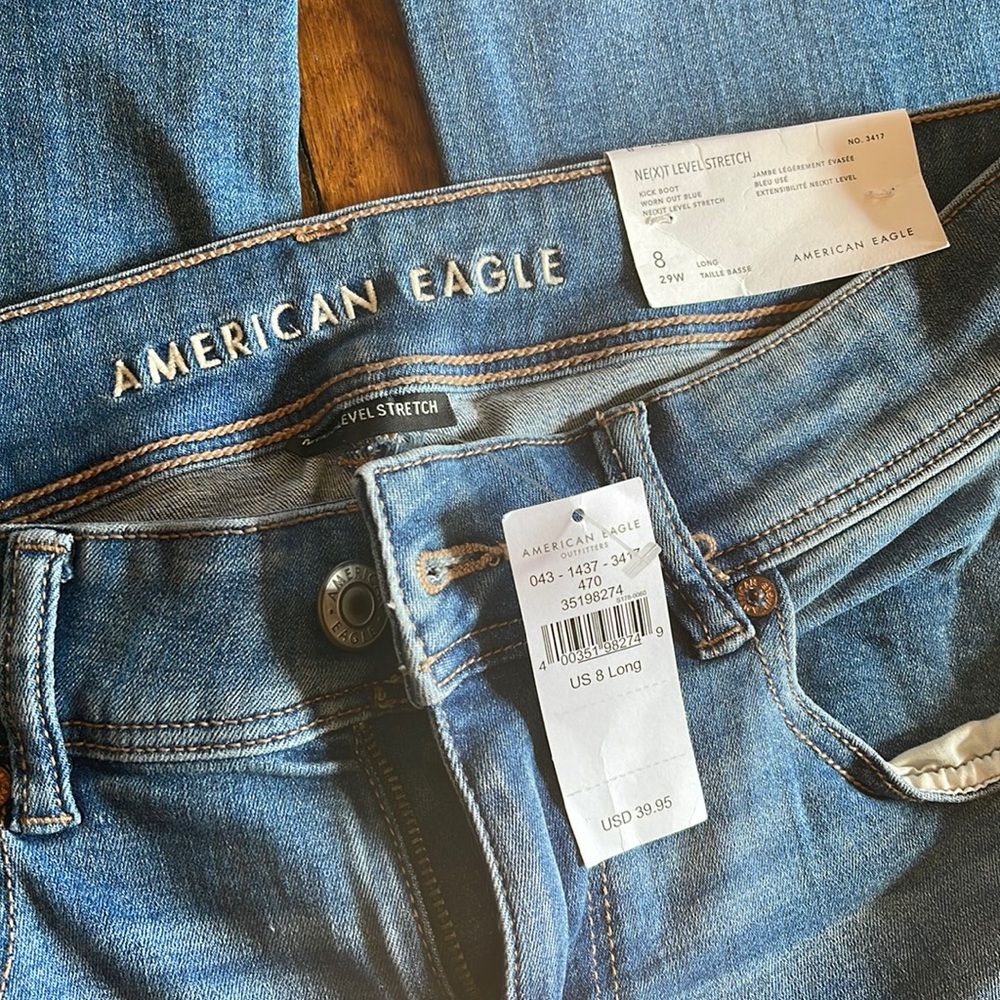 American Eagle -Women’s Next Level Stretch -Kickboot - Worn Out Blue - 8 LONG
